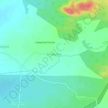Carte topographique Pallepahad, altitude, relief