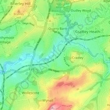 Carte topographique Saltbrook End, altitude, relief