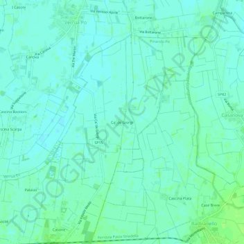 Carte topographique Ca' de Giorgi, altitude, relief