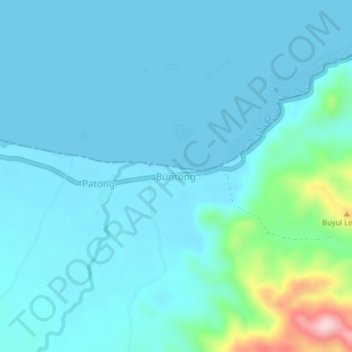 Carte topographique Buntong, altitude, relief