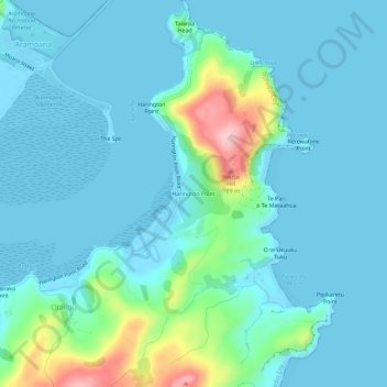 Carte topographique Harington Point, altitude, relief