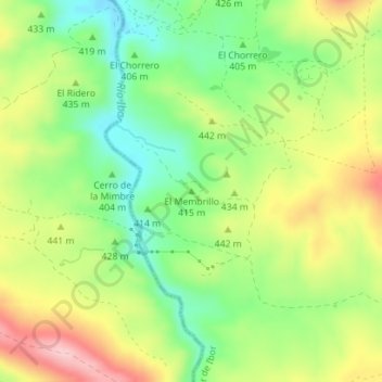 Carte topographique El Membrillo, altitude, relief