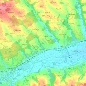 Carte topographique Nagl, altitude, relief
