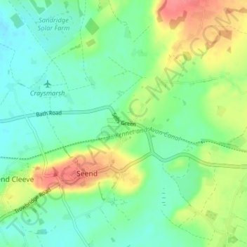 Carte topographique Sells Green, altitude, relief