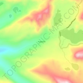 Carte topographique Huaytara, altitude, relief
