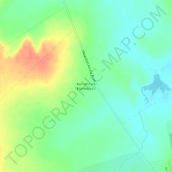 Carte topographique Kurrali Park Homestead, altitude, relief