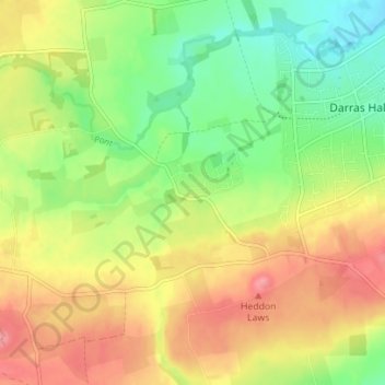 Carte topographique Medburn, altitude, relief