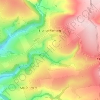 Carte topographique Middle Haxton, altitude, relief