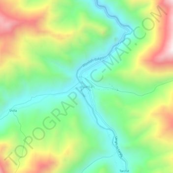 Carte topographique Wanla, altitude, relief