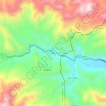 Carte topographique La Soledad, altitude, relief