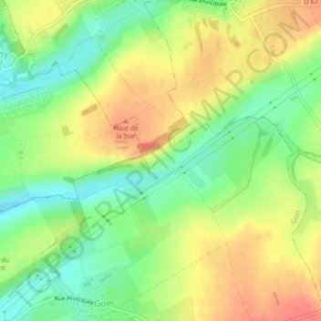 Carte topographique Bois des Caures, altitude, relief