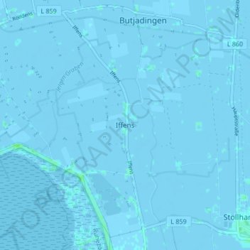 Carte topographique Iffens, altitude, relief