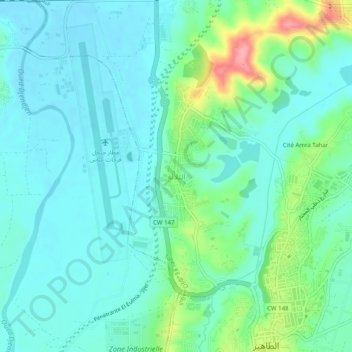 Carte topographique Tleta, altitude, relief