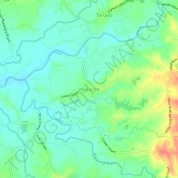 Carte topographique Masalipit, altitude, relief