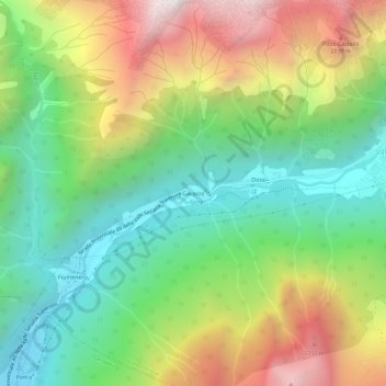 Carte topographique Gavazzo, altitude, relief
