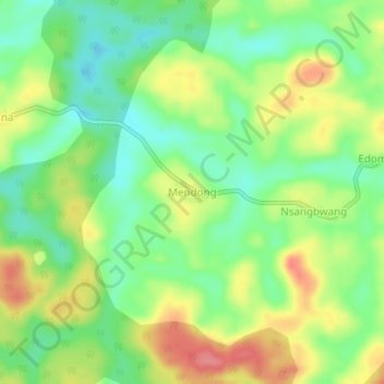 Carte topographique Mendong, altitude, relief