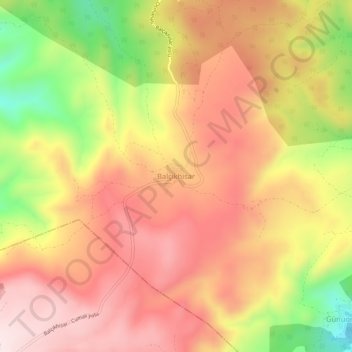Carte topographique Balçıkhisar, altitude, relief