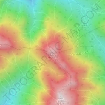 Carte topographique El Capitan Mountain, altitude, relief