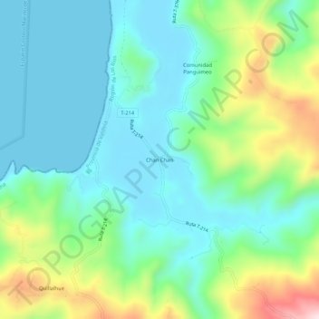 Carte topographique Chan Chan, altitude, relief