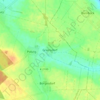 Carte topographique Gramsdorf, altitude, relief