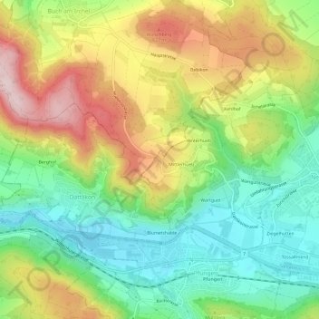 Carte topographique Oberhueb, altitude, relief