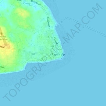 Carte topographique Poblacion, altitude, relief