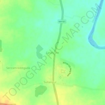 Carte topographique Sarafpalle, altitude, relief