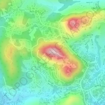 Carte topographique CRTV Mbankolo, altitude, relief