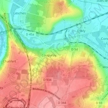 Carte topographique L'Îlot Saint-Pierre, altitude, relief