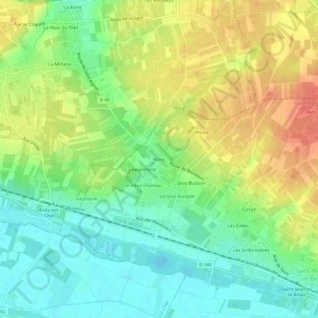 Carte topographique Nouy, altitude, relief