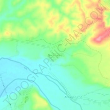 Carte topographique Namnama, altitude, relief