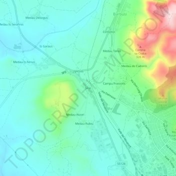 Carte topographique Sirai, altitude, relief
