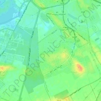 Carte topographique Mourouj 5, altitude, relief