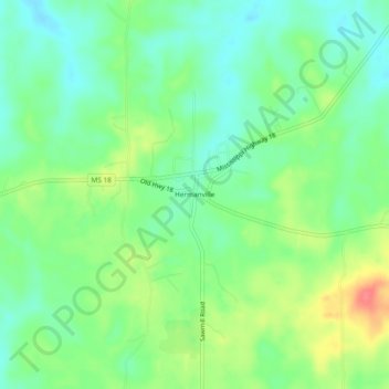 Carte topographique Hermanville, altitude, relief