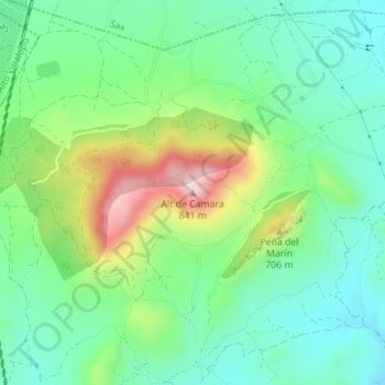 Carte topographique Alt de Camara, altitude, relief