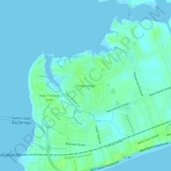 Carte topographique Timber Ridge, altitude, relief