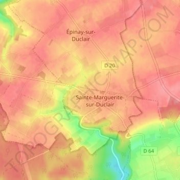 Carte topographique La Gentillerie, altitude, relief
