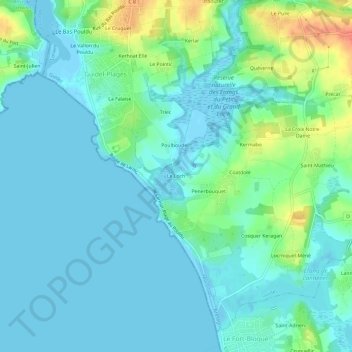 Carte topographique Le Loch, altitude, relief