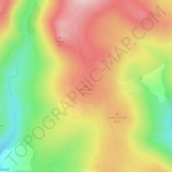 Carte topographique Piles Hill, altitude, relief
