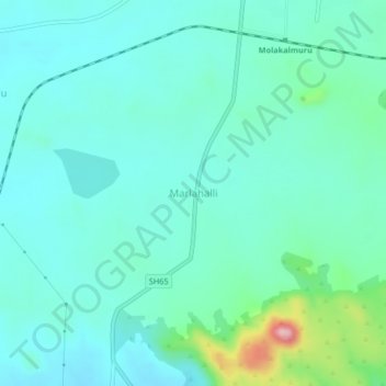 Carte topographique Marlahalli, altitude, relief