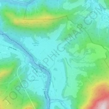 Carte topographique Mooslandl, altitude, relief
