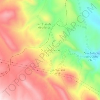 Carte topographique Quicha Grande, altitude, relief
