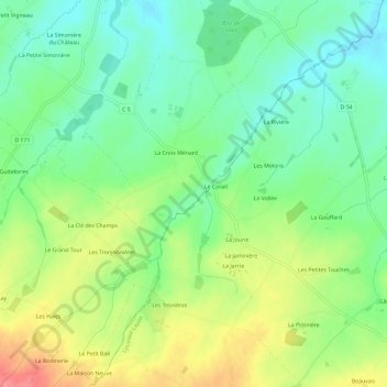 Carte topographique Le Corail, altitude, relief