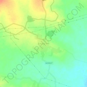 Carte topographique Palavaram, altitude, relief