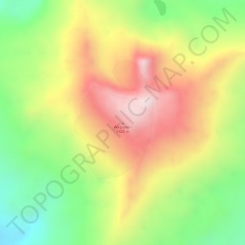 Carte topographique Waqrawiri, altitude, relief