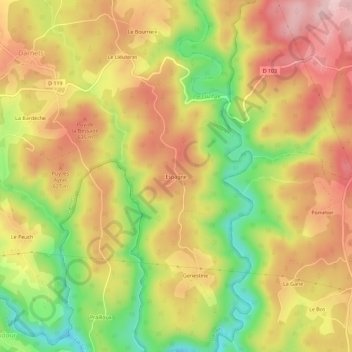 Carte topographique Espagne, altitude, relief