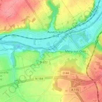 Carte topographique La Noué, altitude, relief