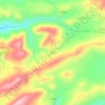 Carte topographique Lojilla, altitude, relief