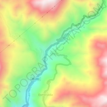 Carte topographique Sinto, altitude, relief
