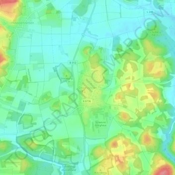 Carte topographique Oberstetten, altitude, relief